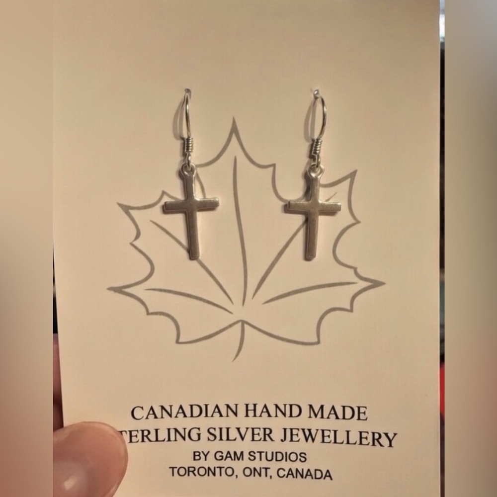 Sterling Silver Cross Earrings